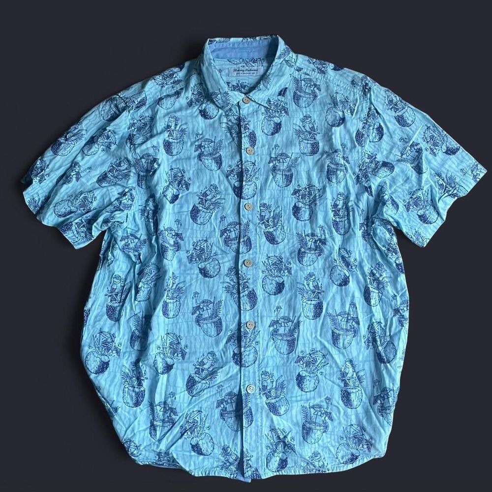 Tommy bahama Hawaiian Shirt AOP light blue men’s large